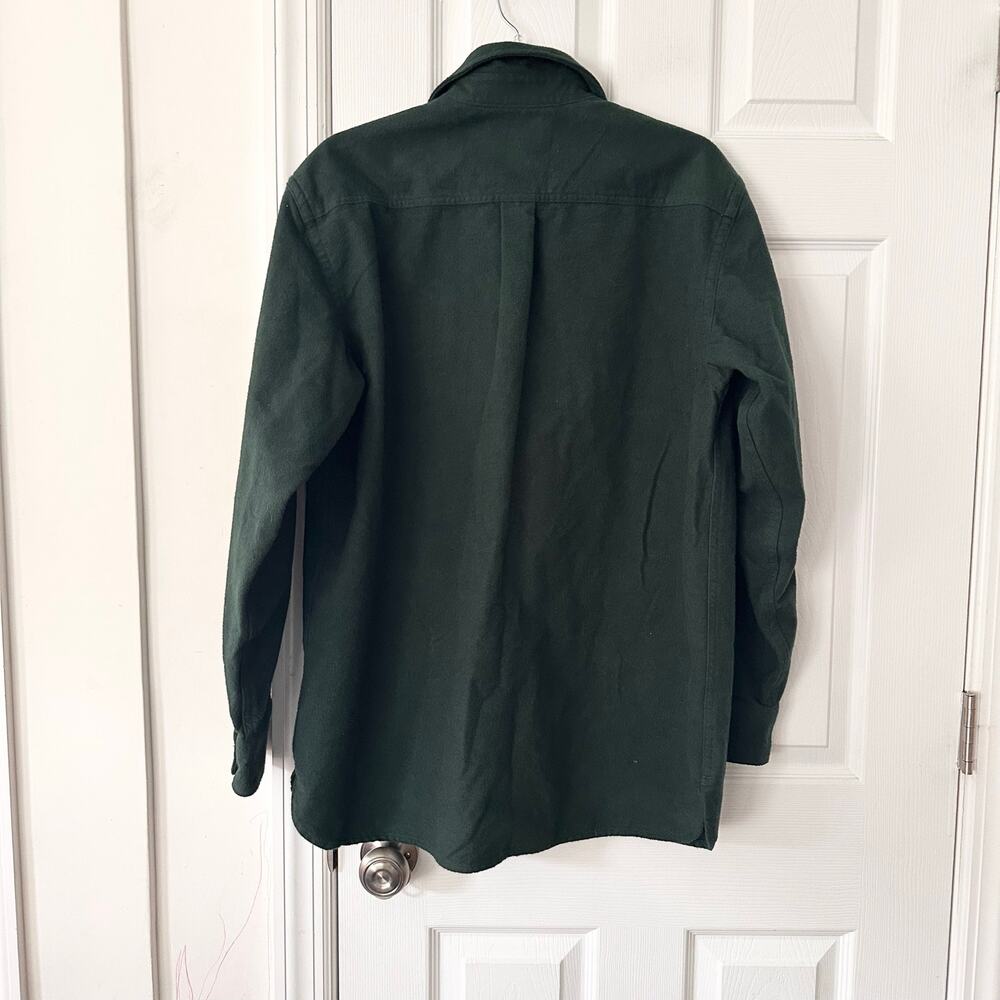 LL Bean Men Dark Green Button Down Cotton Chamois Flannel Shirt MT03 Medium - Picture 8 of 8